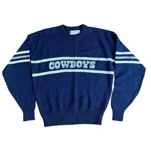 Vintage 80s Dallas Cowboys NFL Football Cliff Engle Sweater Wool Blend Size XL